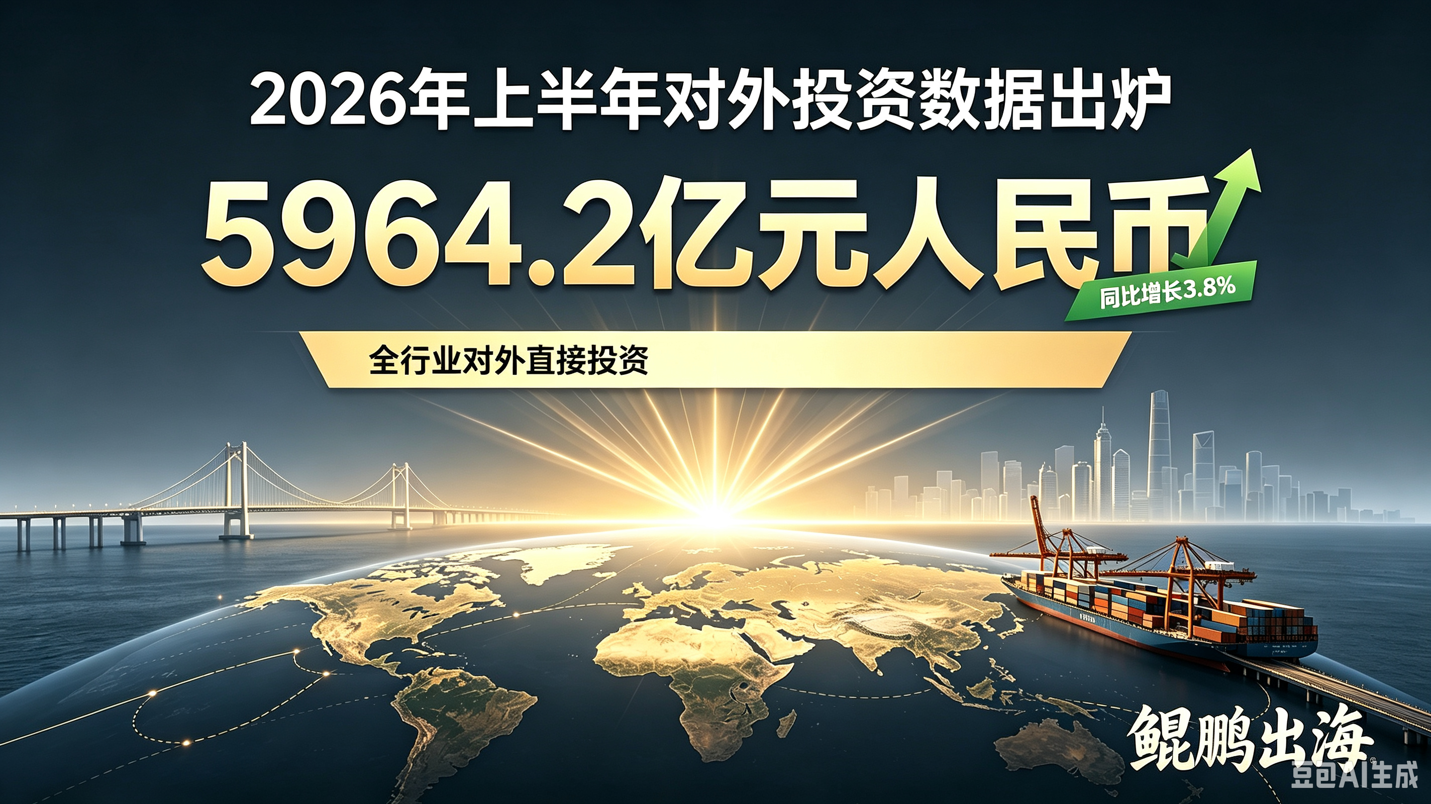 5964.2亿元人民币,商务部发布2026年度对外直接投资数据,同比增长3.8%